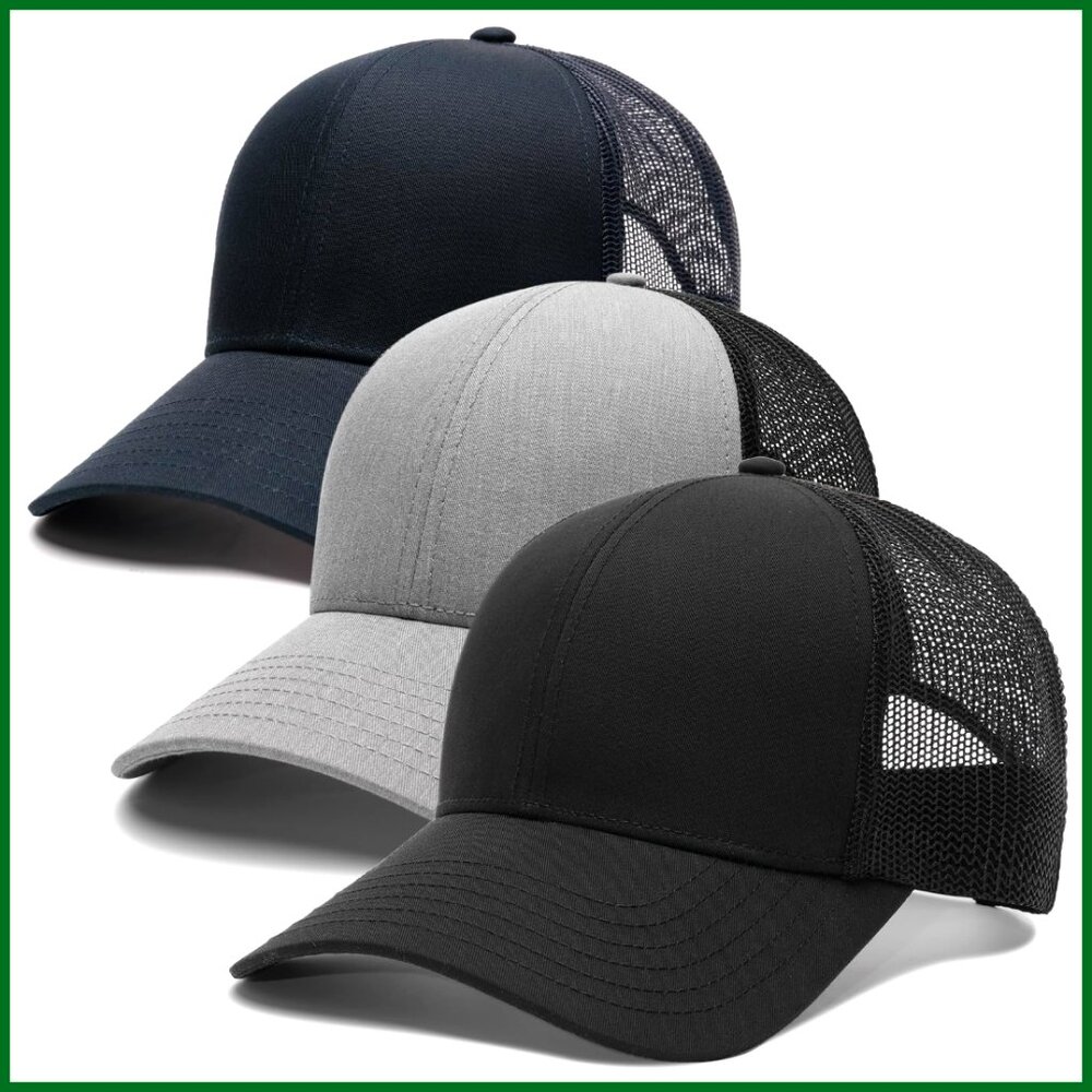 Structured Mesh Baseball Cap Adjustable Trucker H… - image 1